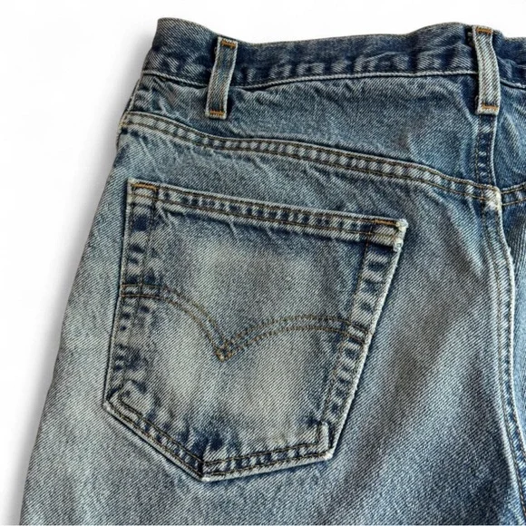 VTG y2k Levis 517 Cutoff Denim Shorts 34 Perfectly Distressed Grunge Biker USA - Picture 5 of 7
